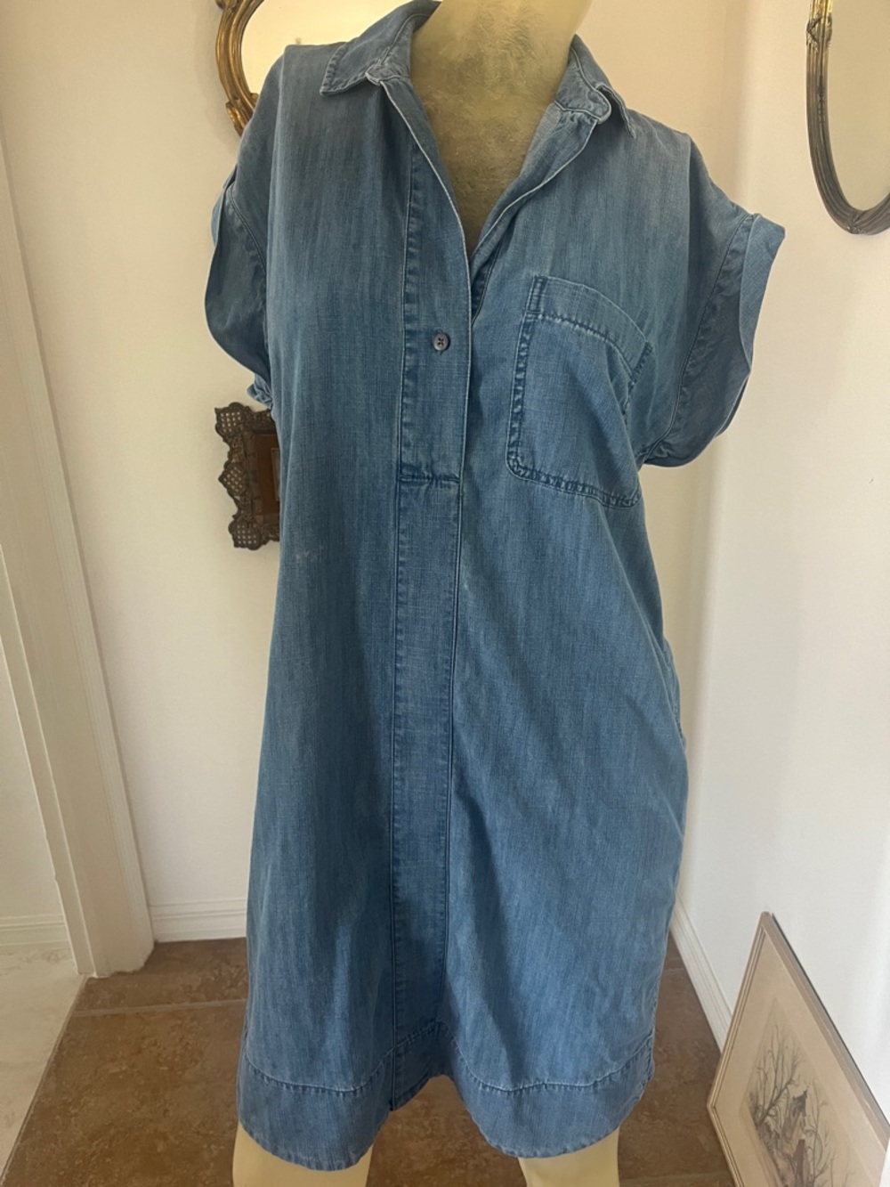 J. Crew Washed Denim Shirt Dress